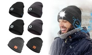 Unisex Bluetooth Beanie with 6 LED Lights Night Light Winter Knit Hat