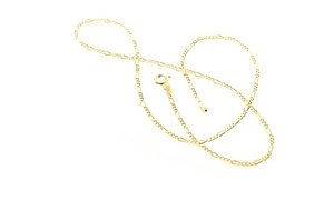 Italian Made Solid Sterling Silver Figaro Chains in 18k Yellow Gold