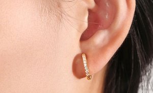 18k Gold Plated Huggie Earrin...