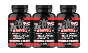 Angry Supplements Monster Test Maxx Testosterone Booster 90ct/Bottle (2PK, 3 PK)