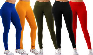 Women's High Waist Leggings - Full Length With Elastic Tummy Control Pants S-3XL