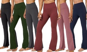 Bohuma Women's High Waist Yoga Leggings Tummy Control Flare Pants
