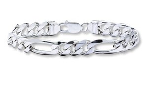 Italian Made Solid sterling Silver Figaro Bracelet