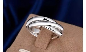 925 Sterling Silver Three Rings for Valentine's Day