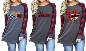 Women's Valentine's Day Tunic Tops (S-2XL)