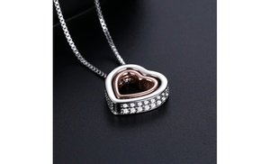 Double Heart Pendant Necklace...