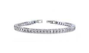 Princess Cut Tennis Bracelet Made With Crystals From Swarovski