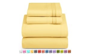 Clara Clark 4 Pc Sheet Set -1800 Series Deep Pocket Bed Sheets with Fitted Sheet