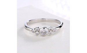  Sterling Silver Round Ring W...