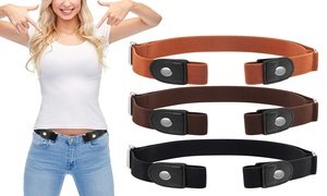 No Buckle Elastic Stretch Belts for Men and Women Comfortable Invisible Belts