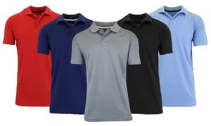 2-Pack Galaxy By Harvic Men's Tagless Dry-Fit Moisture-Wicking Polo Shirt