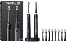 Acteh Sonic Toothbrush Set with 5 Modes, 2-Min. Timer, Charging Base and 8 heads