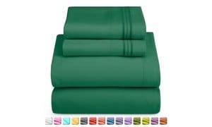 Clara Clark 4 Pc Sheet Set -1800 Series Deep Pocket Bed Sheets with Fitted Sheet