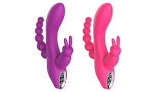 Rabbit Vibrator Triple Play G-Spot Dildo Vibe Waterproof Massager Sex Toys