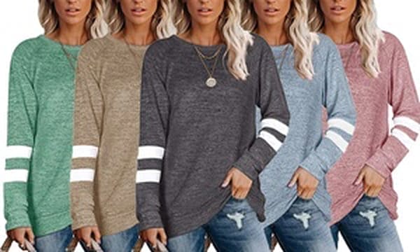 Haute Edition Women's Varsity Stripe Slouchy Tee