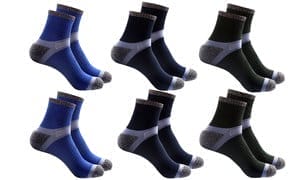 Men's Cotton Athletic Quarter Crew Socks (3 or 6 Pairs)