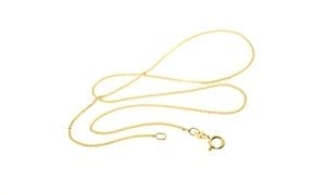 Italian Made Solid Sterling Silver Box Chains in 18k Yellow Gold