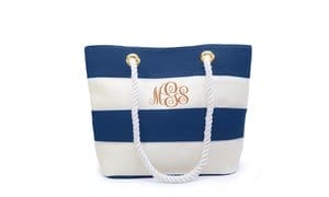 Up to 80% Off Personalized Canvas Beach Tote from MonogramHub