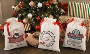 Up to 87% Off Custom Drawstring Santa Gift Bags from Qualtry