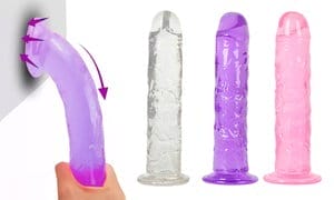 8 inch Jelly Anal Dildo Suction Cup Waterproof Realistic Penis Veined Sex Toys