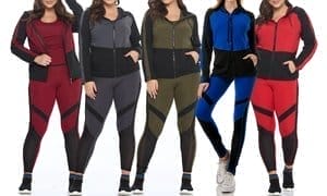 Women's 3-Piece Tracksuit Set Full Zip Workout Hoodie Jacket / Tank / Leggings