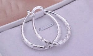 925 Sterling Silver Hoop Earr...