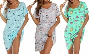 Womens Nightgown Cotton Sleep...