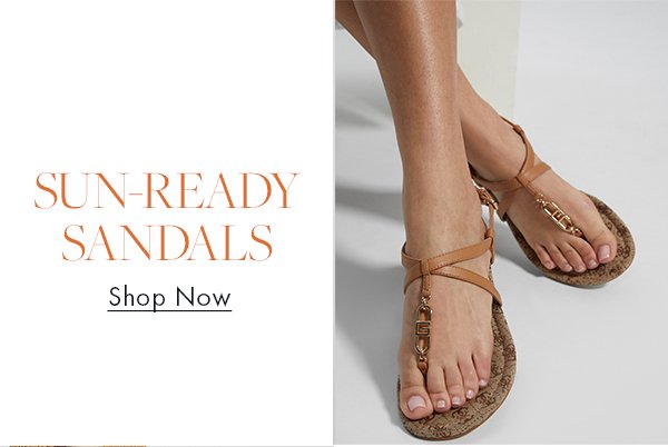 Shop sun-ready sandals. 