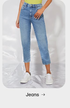 shop denim for women featuring high-rise straight jeans