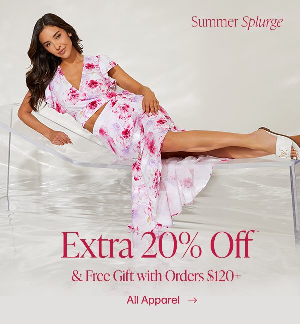 extra 20% off plus free gift with orders \\$120+ featuring floral print styles for women