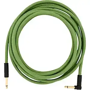 Fender Festival Pure Hemp Straight to Angle Instrument Cable&nbsp;18.6 ft.&nbsp;Green