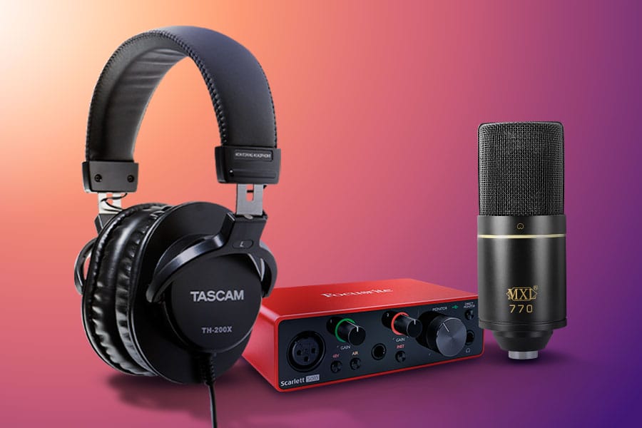 Free MXL Mic With Purchase of Exclusive Focusrite & TASCAM Bundle Thru Sept. 4