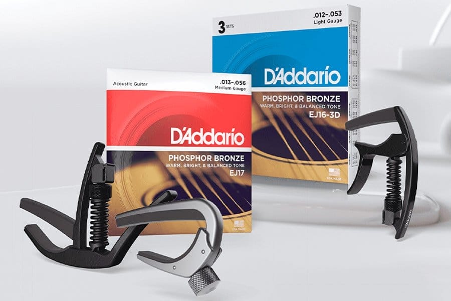 Up to 25% Off D’Addario Score huge discounts on Phosphor Bronze strings and capos