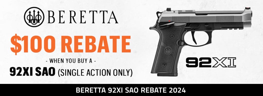 Beretta 92XI SAO Rebate 2024 Available on GunBroker.com