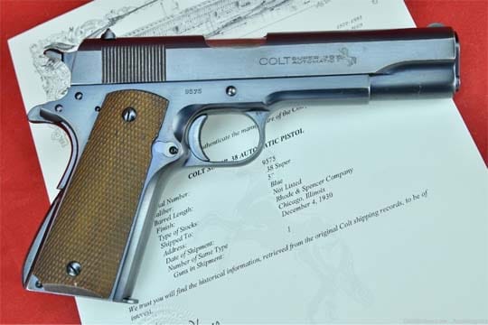 Stunning & Rare 1930 Colt Pre War 38 Super 1911