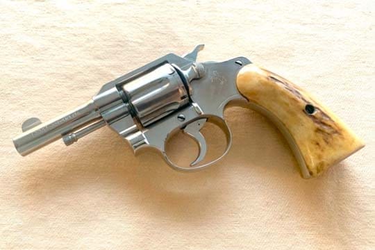 Colt Pollce Positive Nickel 6-shot revolver in 32 S&W