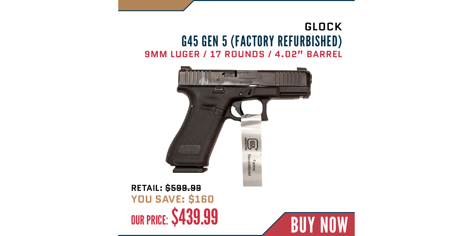 GLOCK G45 FACTORY REFURB