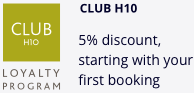 5% discount, starting with your first booking