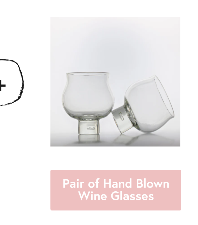 HAAND Shop Pair of Hand Blown Wine Glasses