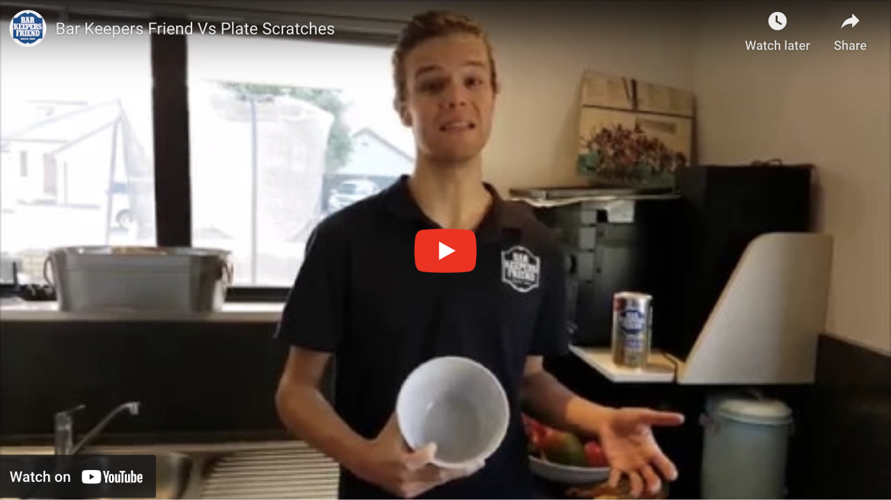 Youtube Link to Bar Keepers Friend Vs Plate Scratches