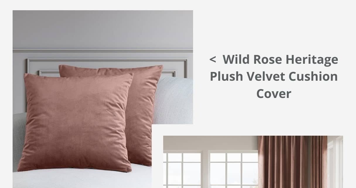 Wild Rose Heritage Plush Velvet Cushion Cover