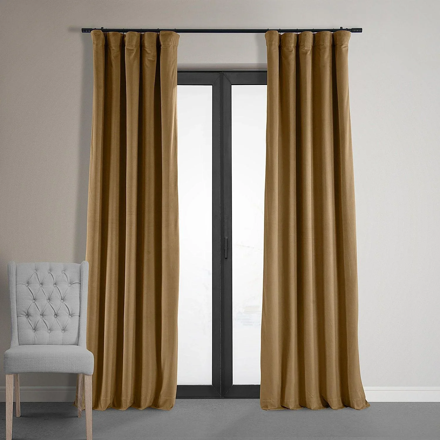 Image of Amber Gold Signature Velvet Blackout Curtain