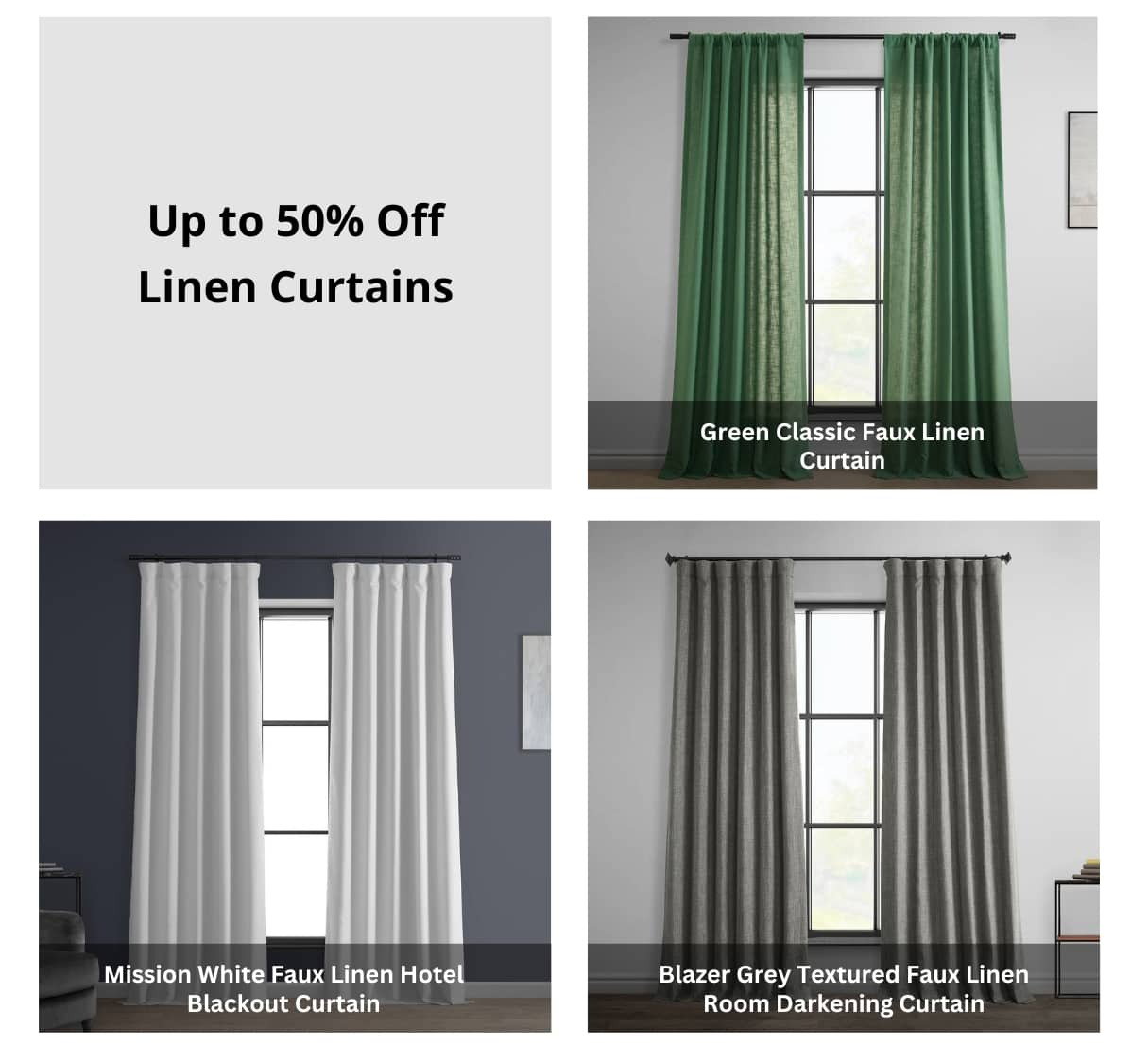 Up to 50% Off Linen Curtains