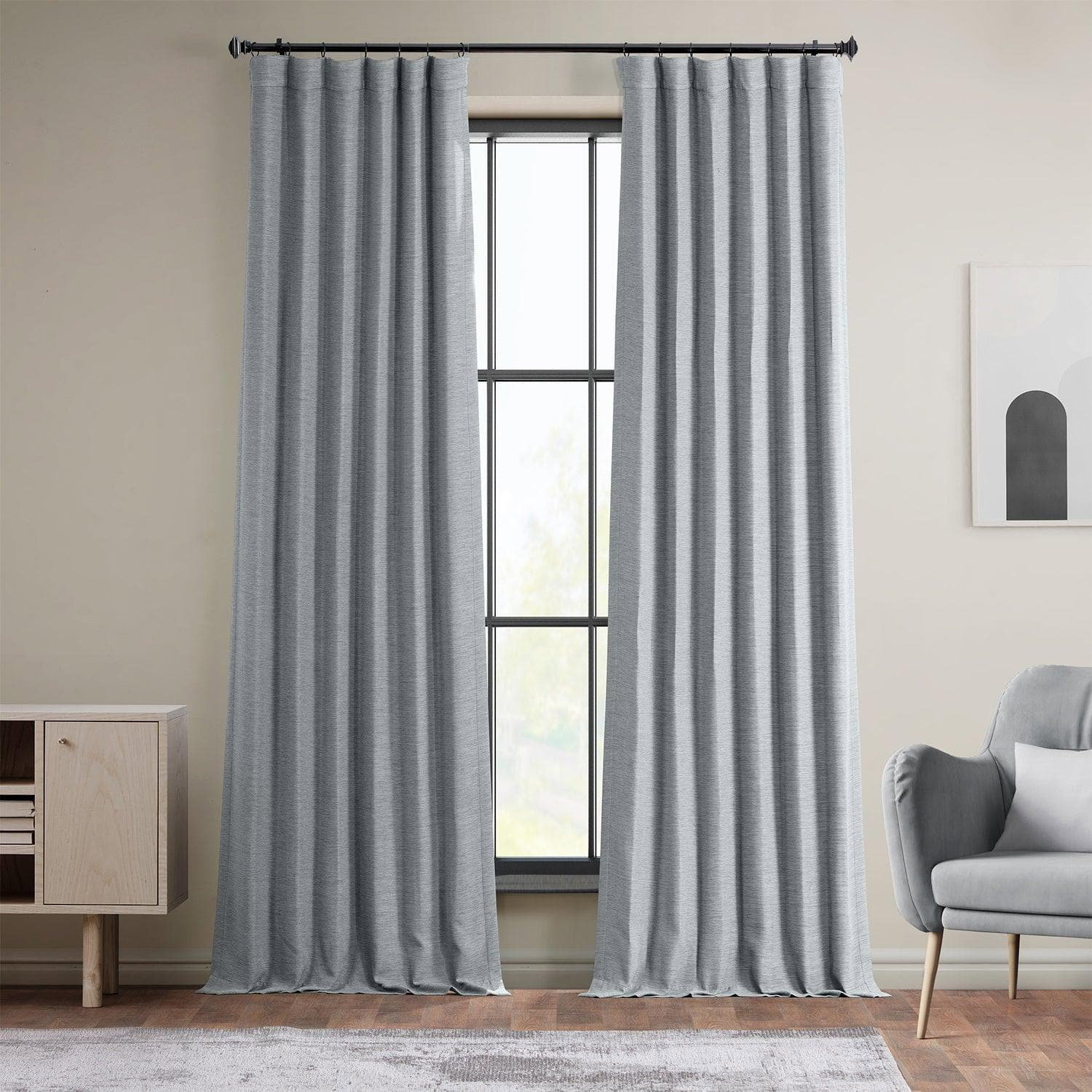 Image of Gulf Blue Textured Bellino Room Darkening Curtain