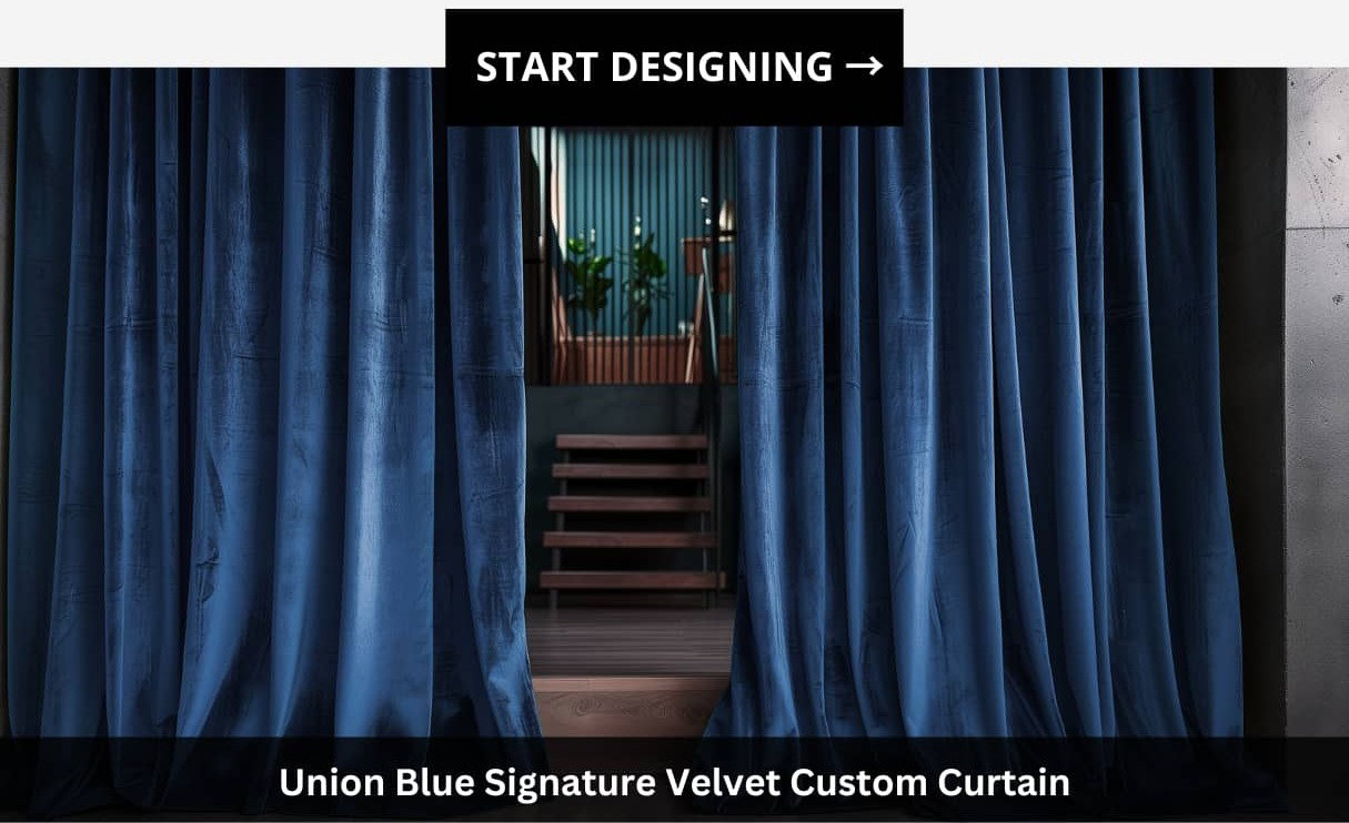 Union Blue Signature Velvet Custom Curtain