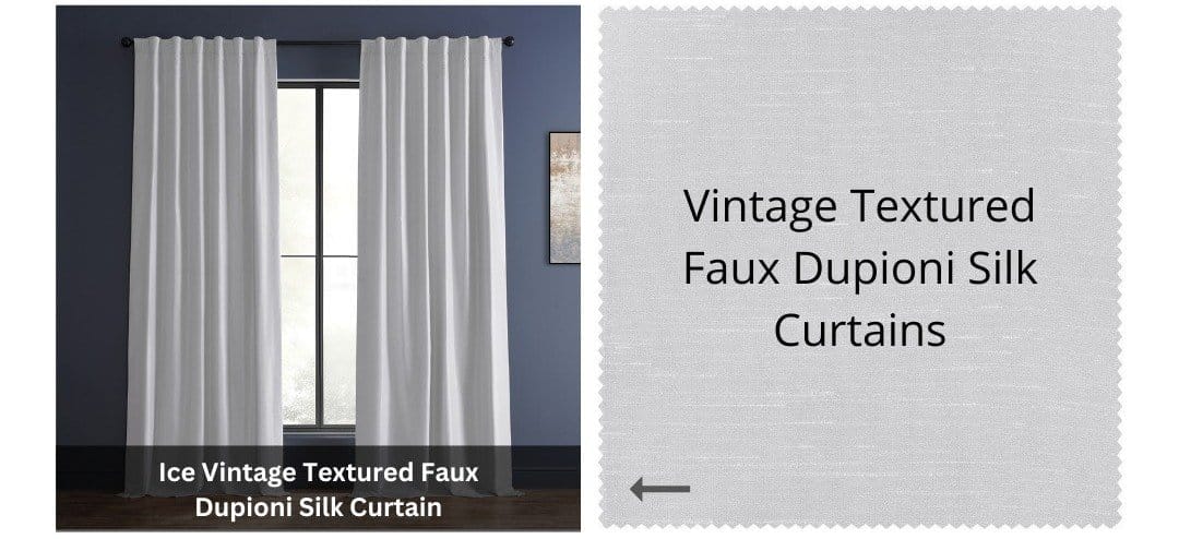 Vintage Textured Faux Dupioni Silk Curtains