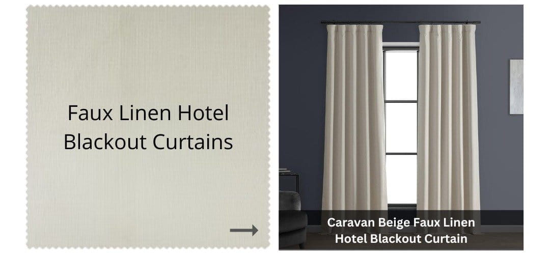 Faux Linen Hotel Blackout Curtains