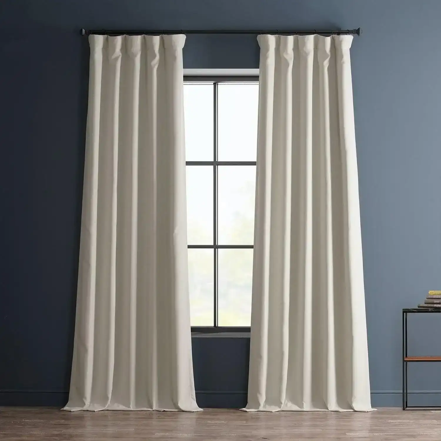 Image of Birch Textured Faux Linen Room Darkening Curtain