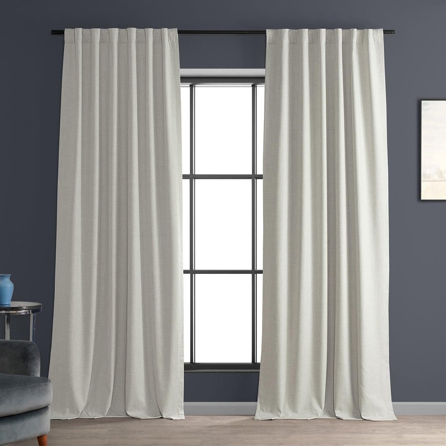 Image of Warm White Performance Linen Hotel Blackout Curtain