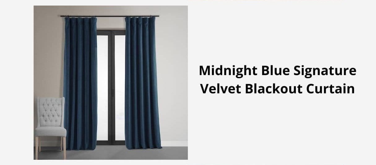 Midnight Blue Signature Velvet Blackout Curtain